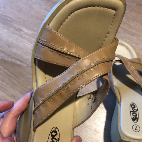 Vintage Y2K platform sandals slip on heels rose 7 - Picture 7 of 13